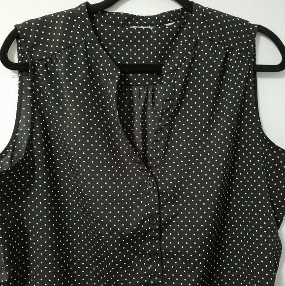 New York & Company Tops - Cute New York & Co. Black white polka dot top, XL